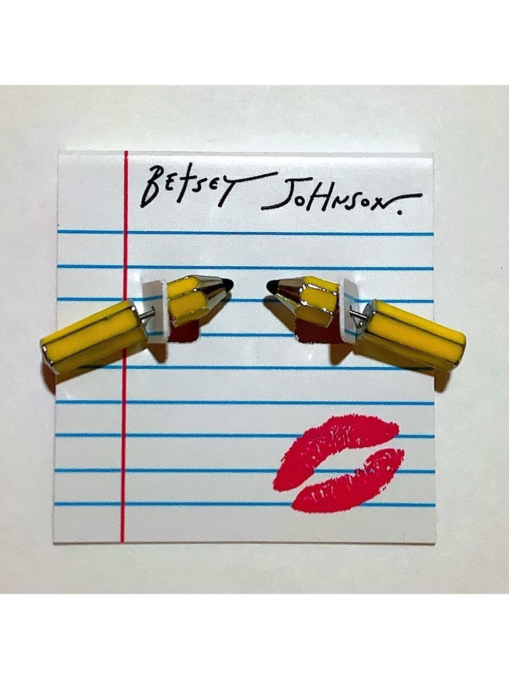 Betsey Johnson Pencil Front Back Earrings New